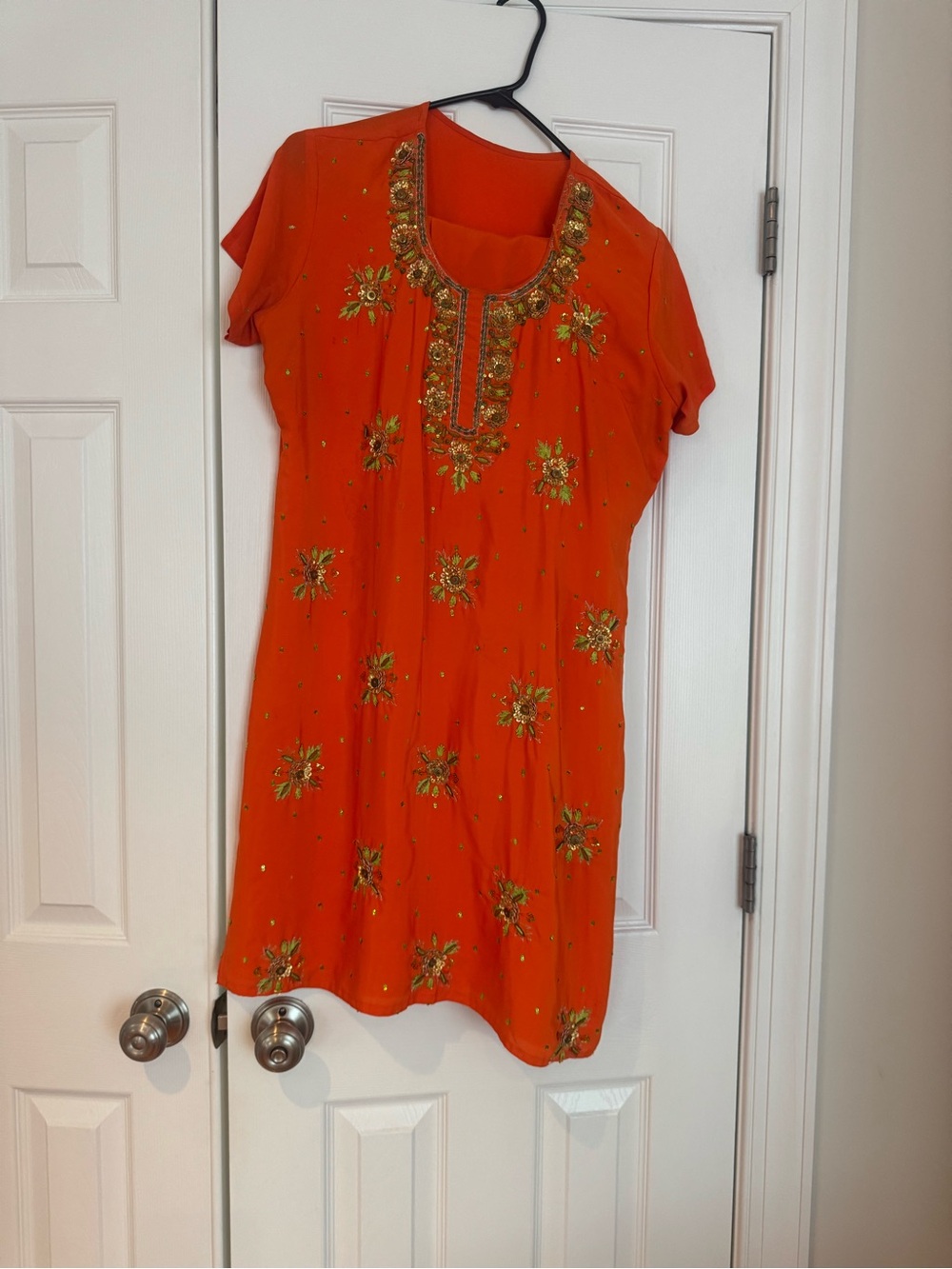 Embellished Orange Salwar kameez